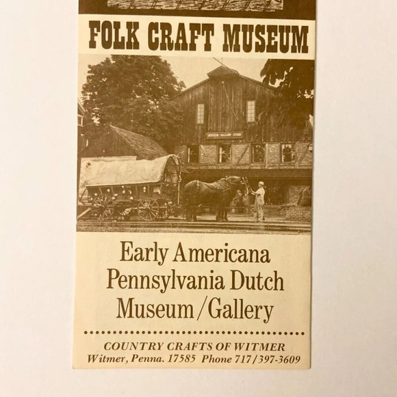 Vintage Folk Craft  Museum Pennsylvania Dutch Gallery Travel Brochure Americana - Picture 4 of 12